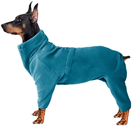 Manteau douillet en polaire pour chiens, veste complète avec quatre pattes, combinaison réglable avec fermeture éclair, vêtements d'hiver idéaux pour chiens de compagnie à l'extérieur ou à l'intérieur