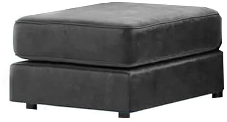 Furnishings For Less UK New Brooklyn Plush Velvet Grey Footstool Living Room Accessory - Foam (Grey, Footstool)