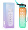 CHEERSONIC Motivierende Wasserflasche mit Strohhalm, 900 ml Wasserflasche mit Trinkzeiten, Trinkflaschen mit Tragegurt, BPA- und schadstofffrei, auslaufsichere Flasche