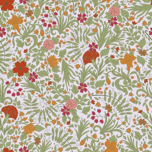 VEELIKE Tapete Blätter Tropische Blumentapete Vintage Fototapete Blumen Wohnzimmer Tapeten Selbstklebende für Wand Badezimmer Schrankaufkleber Schlafzimmer Mustertapete Küchentapete 44.5cm×300cm