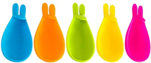 Luxshiny 5 Uds Soporte De Bolsita De Té De Silicona Bonita Bolsita De Té De Conejo Colgador De Silicona Para Bolsitas De Té Clip Para Marcadores De Bebidas Reposacucharas Para Taza Taza