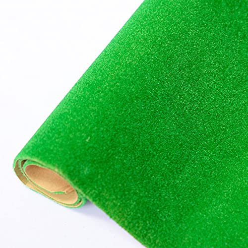 Scakbyer Modellgrasmatte, 40,6 x 100,9 cm, künstliche Modellbahn-Grasmatte für Heimwerker, Zug, Eisenbahn, Landschaft, Handwerk, Miniatur-Puppenhaus-Projekt, Modelldekoration, Typ G, mittelgrün