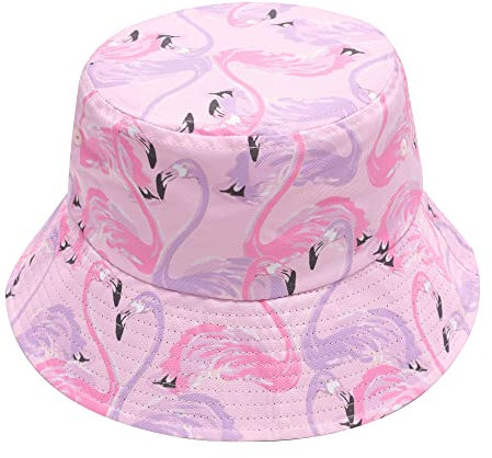 ZLYC Männer Frauen Sommer Fischerhüte Obst Hut, Pinker Flamingo., One Size