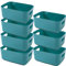 NCRGB 7 Groß Aufbewahrungsbox Kunststoff Aufbewahrungskorb mit Griffen 30×20×12cm,Badezimmer Küchenschrank Organizer,Aufbewahrungskorb Aufbewahrungsbox Küche,Bad,Spielzeug,Grüner