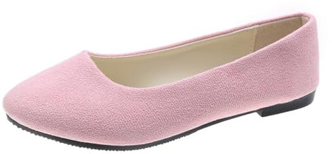 seiveini Ballerine Donna Classica Piani OL Scarpe Piatto Appuntito Ballerine Punta Tacchi Bassi Partito Sera Scarpe Classico Ballerine Piatti da Donna Comodi Leggero Colore Solido A Rosa Chiaro 40 EU