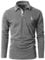 LIUPMWE Mens Polo Long Sleeve Shirt Cotton Golf Giraffe Tennis T-Shirt Tops,Grey-09,M