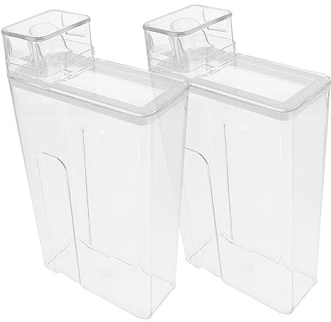 BRIGHTFUFU 2piezas Botellas De Almacenamiento De Detergente Reutilizables Contenedores Transparentes para Lavandería Dispensadores De Polvo De Lavado Prácticos y Compactos