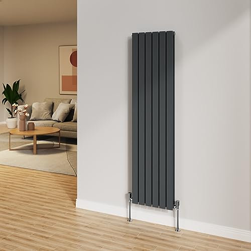 NRG 1600x408mm Anthracite Radiator Vertical Flat Panel Bathroom Designer Double Rad Central Heating