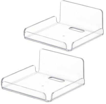 PINHEN 2 Pack Acryl Wandregale,Montierte Mini-Display-Regale für Alltägliche Gegenstände - Ideal für Sicherheitskameras, Babyfone, Smart Speaker