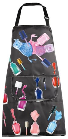 MBMSO Nail Tech Apron Manicurist Apron Nail Cosmetology Gift for Nail Technician Nail Artist Nail Techs Add Polish to Life, Nail Apron-black, Standard