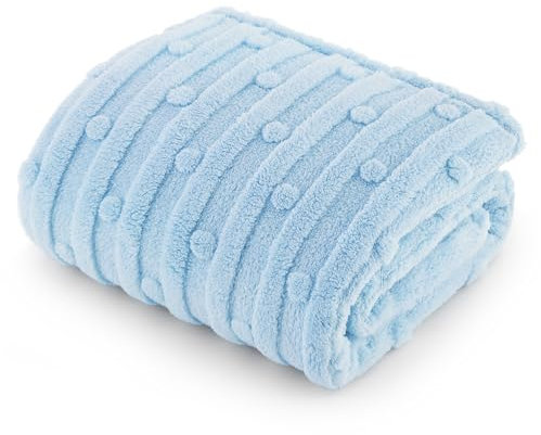 BEDSURE Waschbar Hundedecke Grosse Hunde - 100x80 cm Hundedecke Sofa aus Coral Fleece, Hundedecke Flauschig und Weich, Katzendecke für Katzen, Haustier Decke für Unterwegs, Bed, Sofa, Blau