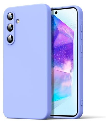 Byvuwiay Cover per Samsung Galaxy A55 5G, Morbida Silicone Liquida TPU Protettivo Ultra Slim Custodia Antiurto, Custodia Compatibile con Samsung Galaxy A55 5G - Viola