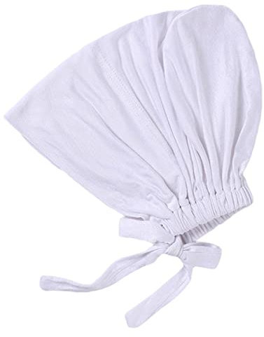 Damen Undercap Hijab Unterschal Hijab, Islamische Muslimische Unterschal Hijab Cap mit Tie Back Closure Solid Color Unter Schal Hijab Mütze Turban Kopfbedeckung Chemo Kopftuch Schlafmütze Weiß