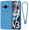 Fyriswho Silicone Case for Xiaomi Redmi A3 4G With 1 Pack Tempered Glass Screen Protector, Soft TPU Shockproof DustProof Antiskid Phone Cover for Xiaomi Redmi A3 4G - Blue