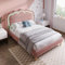 Zravenna Bett 90x190 mit Lattenrost, Doppelbett Polsterbett (Ohne Matratze), Gästezimmer-Samt Bettgestell mit Verstellbares Kopfteil, Rosa (Rosa, 90x190 cm)