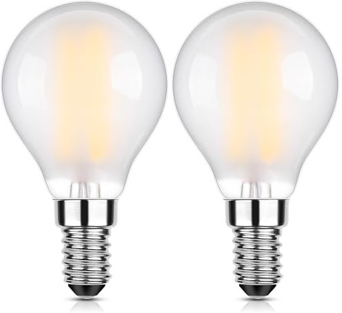 Century Light E14 Led Warmweiss Glühbirne G45 Tropfenform 6W Ersetzt 60W, 2700K Warmweiß,1150lm(Klasse B), 230V, CRI80+, 2 Stück