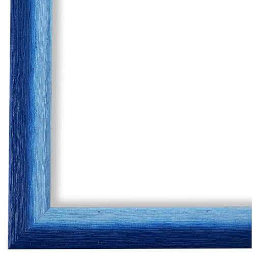 Bilderrahmen Blau Hell-Blau 50x70-50x70 cm - Modern, Shabby, Vintage - Echt-Holz Rahmen - München