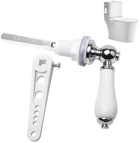 ALLOMN Maniglia universale in ceramica per sciacquone, kit di ricambio per WC e serbatoio, kit di riparazione per cassetta WC con leva di scarico