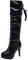 WKAYsIV Stivali-Donna-Pelle Stivali Alti Larghi Medi con Tacco Grosso in Pelle Tinta Unita Moda Donna Neri Sportivi Uomo Equitazione 39 30.99