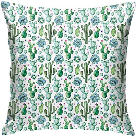 Dekokissen 45X45cm Kaktus Kissenbezug Outdoor Kissen-Bezug Quadrat Kissenbezüge Für Frühling, Terrasse, Cafe