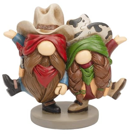 flangairy Western-Cowboy-Cowgirl-Zwerge, Dekoration, 13 x 12 cm, Kunstharz-Figuren, südwestliches Tischregal, Schreibtisch, Innendekoration für Zuhause, Cowboy-Geschenke