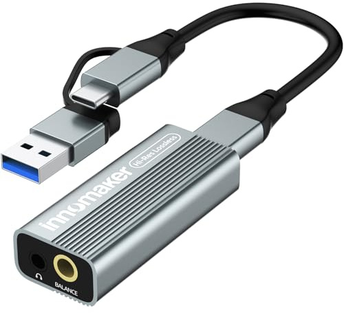 InnoMaker Portable USB HiFi Sound Card/Headphone Amplifier/Desktop USB HIFI Amps with 4.4mm/3.5mm Dual Outputs Supports PCM 384kHz/DSD256 High Resolution Lossless for Android/Linux/Windows Devices