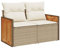 HETFTJN Balkon Eckbank Lounge Sofa Outdoor Big Sofa Küchensofa - Gartensofa mit Kissen 2-Sitzer Beige Poly Rattan für Terrasse Schwimmbad Garten Speisesaal
