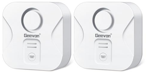 Geevon Wassermelder, 100dB Wasserwarner Wassersensor Alarm Wassermelder Wasseralarm Melder Batteriebetrieben für Keller Badezimmer, Waschküche (Lieferung mit Batterie) (3 Stück ohne Schraubendreher)