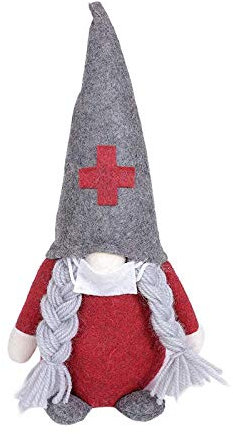 Weihnachtswichtel Dekor Krankenschwestern ausgestopfter Wichtel auf dem Schreibtisch Tischregal schwedischer Plüsch Wichtel Geschenk für Frauen Christmas Geschenk Weihnachtsparty Dekor