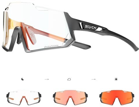 SCVCN Selbsttönend Fahrradbrille Photochromatische Herren Damen Klar Sportsonnenbrille Radfahren Radsport MTB Radbrille Laufen Volleyball Tennis Autofahren Angeln Softball Bergsteigen Golf Wandern 01