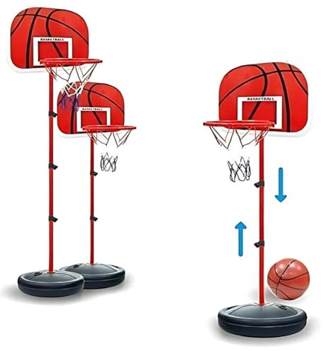 Trendi Adjustable Basketball Backboard Stand & Hoop Set for Children – 1.7m Red, Training Equipment for Kids, Height Adjustable, Durable, Outdoor/Indoor Use, Perfect for Basketball Practice
