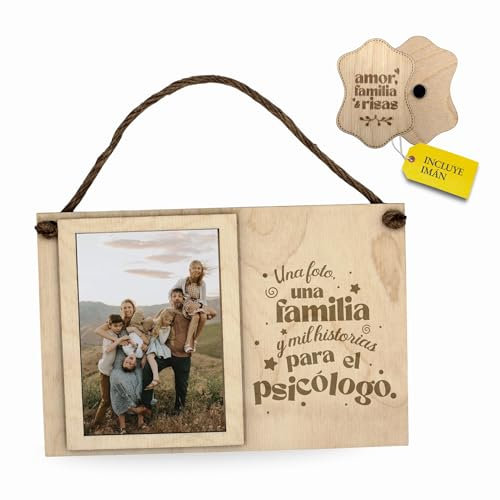 ayurvana Marco Familia - Cuadro de Madera con Frase Emotiva para Familiares - Decoración Personalizada para Hogar, Regalo Familiar Original para Padres, Hermanos, Abuelos o Pareja
