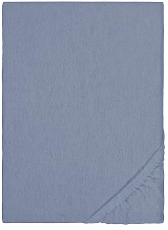 biberna 0841380 Spannbetttuch Melange-Flanell (Matratzenhöhe max. 22 cm) 1x 180x200 cm - 200x200 cm, blau