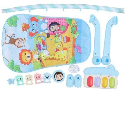 Baby Kick Piano Gym Kleinkinder Musikalische Spielmatte Multifunktions-Fitness-Spaß-Aktivitätspad (Blau)