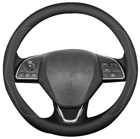 Auto Leder Lenkradbezug für Nissan Qashqai e-Power 2022-, Anti Rutsch Verschleißfest 37-39CM/14.5-15.5', Nappaleder, Lenkradhüllen