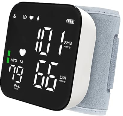 SGZIOO Blutdruckmessgerät Handgelenk, Blutdruck Messgerät Handgelenk mit Arrhythmie-Erkennung, Großes LCD-Display, Sprachansagefunktion, Tragbares Blutdruckmesser Handgelenk, Einstellbare Manschette