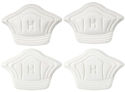 2 Paar Weiße Fersenpolster für Sneaker, Rutschfestes Zubehör | Schaumstoff und Stoff, Kreuzgeprägtes Design, gegen Reiben und Halt an Ferse, für Viele Schuhe