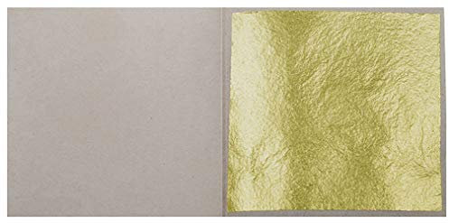 10 Blatt Echtes Feines Blattgold 23 Karat Echt Gold Leaf 3,8 cm x 3,8 cm zum Vergolden & Basteln Goldfolie Goldblatt Vergoldung Kunst Handwerk Dekorationen Restaurierung Möbel