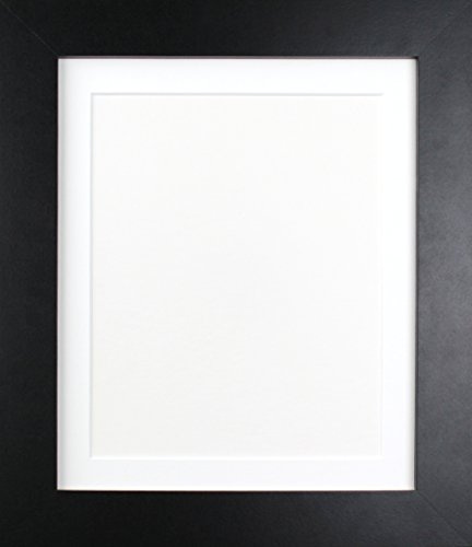 FRAMES BY POST 39mm Black Photo Picture Poster Frame with White Mount 24 x 18 For Pic Size 18 x 12 (Plastic Glass)