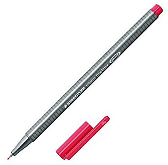 Staedtler Triplus Fineliner Marker Fine Tip Pens 0.3mm Pack of 3Burgundy
