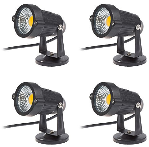 aulyun Pack de 4 Foco LEDs para Jardín Blanco Cálido 5W 220V Luz LED COB para Exteriores