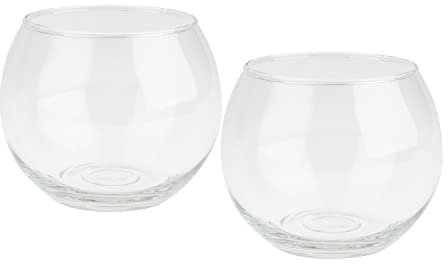 VBS Teelichtglas Bowl 2 Stück Glas klar rund Durchmesser 10,3cm