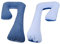 Velinda Schwangerschaftskissen Ruhekissen Kuschelkissen Seitenschläferkissen 7-Kissen (Muster: Blaue Karos - blau)
