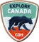 2 x Kanada Abzeichen gestickt 55 x 60 mm/Entdecke Canada Outdoor Trekking Reise/hochwertige Applikation Bär Aufnäher Aufbügler Flicken Bügelbild Sticker Patches für Kleidung Tasche Rucksack