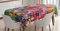 ABAKUHAUS Geometrisch Tischdecke, Moderne Farbiger Entwurf, Personalisierter Druck mit Klaren Farben Waschbar Wasserfest kein Verblassen, 140 x 170 cm, Rosa Grün Gelb