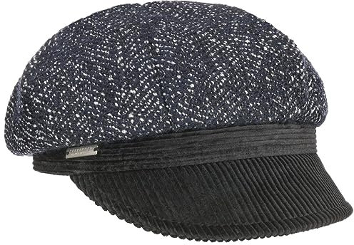Seeberger Balena Ballonmütze Damencap Wollcap Wintercap Baker-Boy-Mütze (One Size - blau)