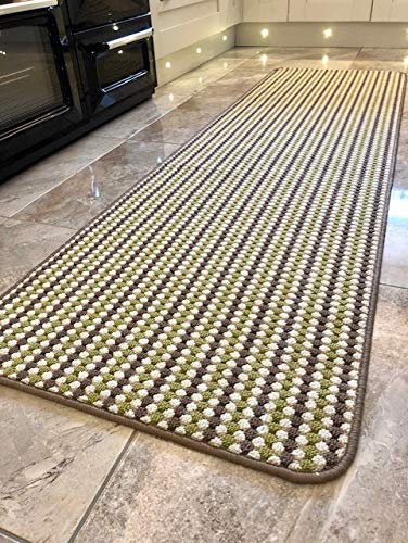 Jollys NEW SUGAR LIME GREEN BROWN CREAM COLOURED MODERN WASHABLE NON SLIP KITCHEN UTILITY HALL LONG RUNNER DOOR MAT RUG (7 (67X225CM)