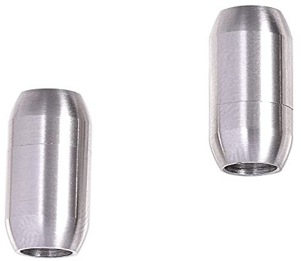 Airssory Magnetverschlüsse aus 304 Edelstahl, matte Oberfläche, ovale Konverterschnur, Endkappen für Schmuckherstellung, DIY-Zubehör, passend für 6 mm Kordel, 10 Stück