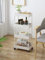 JIIKOOAI 4-Tier Storage Trolley Organizer with Casters - Multi-purpose Rolling Cart for Office, Kitchen, Bathroom, Bedroom (White)