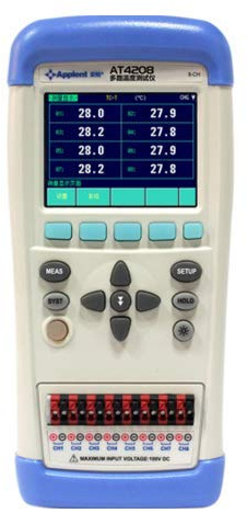 RaeSung AT4208 Thermomètre numérique portable 8 canaux Enregistreur de température J/K/T/E/S/N/B USB